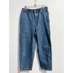 Madewell Denim Jeans Small Balloon Dark Wash Elastic Waist Loose